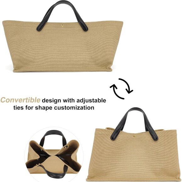 2Pcs Large Tote & Pouch Set - Transformable Women's Handbag for Every Occasion - Picture 4 of 8